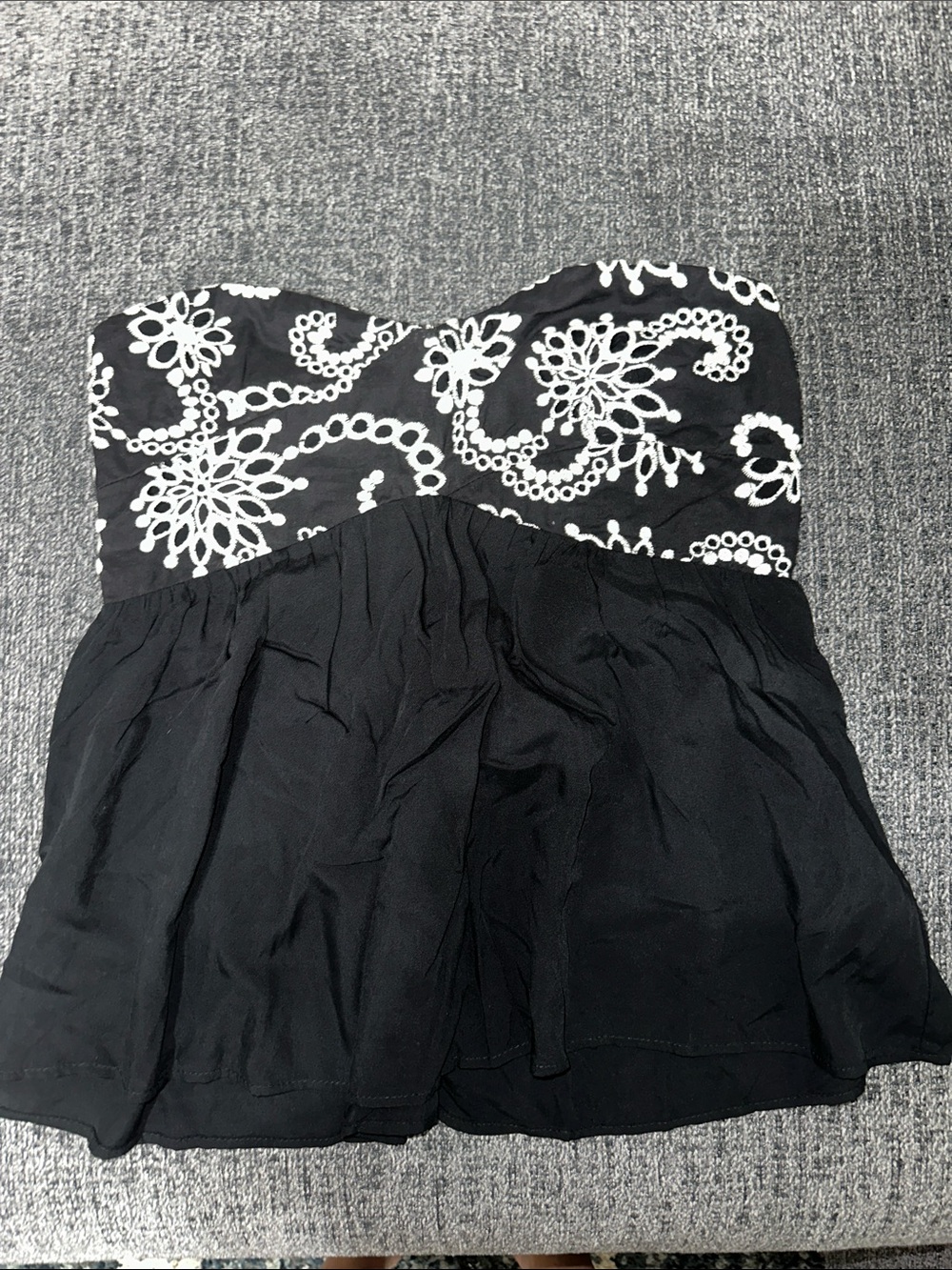 Black and White Strapless Dress